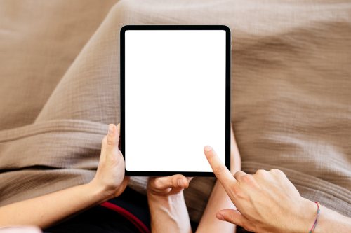 Couple using a tablet screen mockup transparent png - 2223063