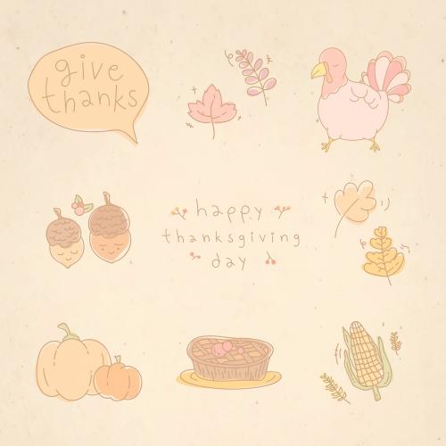 Thanksgiving patterned on brown background vector - 1227454