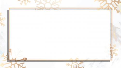 Gold frame on snowflake patterned background vector - 1227605
