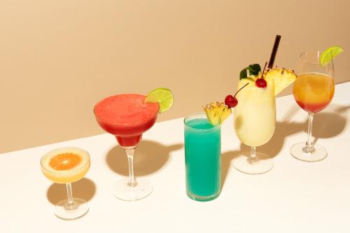 Mix of retro cocktails on a bar counter - 2280593