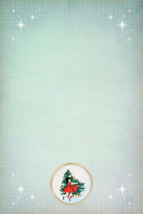 Little girl dancing next to a Christmas tree with gift boxes underneath from the public domain vintage illustration vector - 1228328