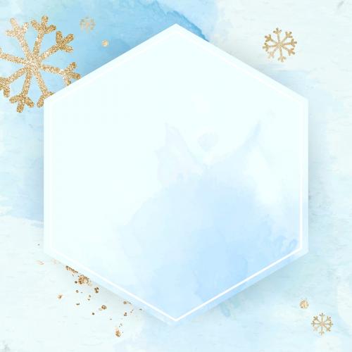 Snow flake frame background vector - 1228937