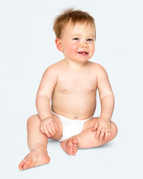 Cheerful baby in a studio - 546147