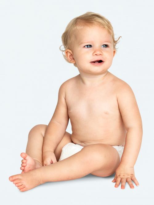 Cheerful baby in a studio - 546221