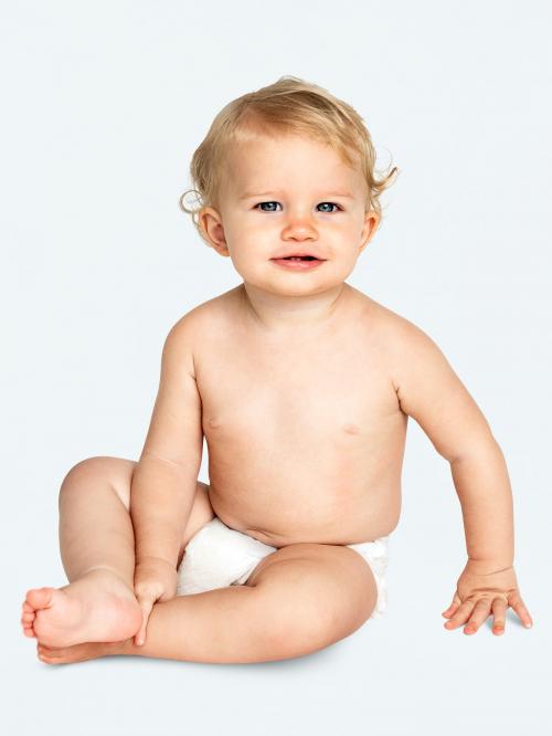 Cheerful baby in a studio - 546223