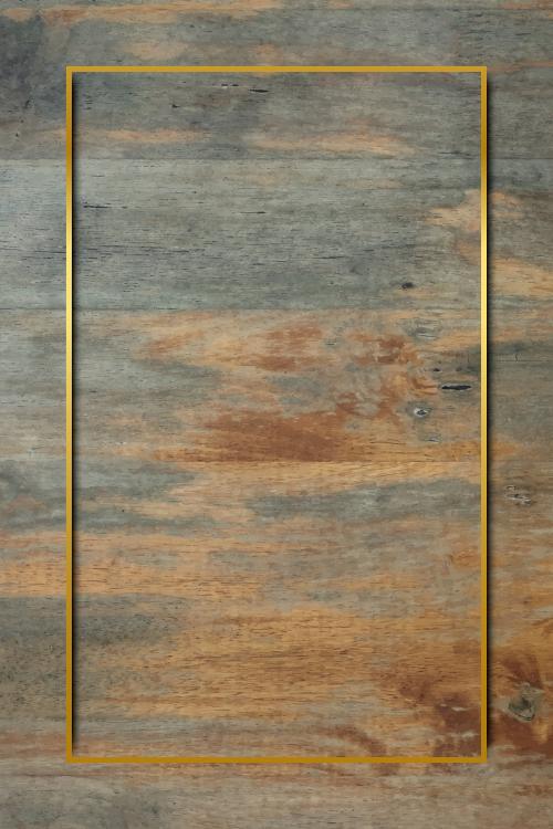 Gold frame on grunge wooden background vector - 1215089