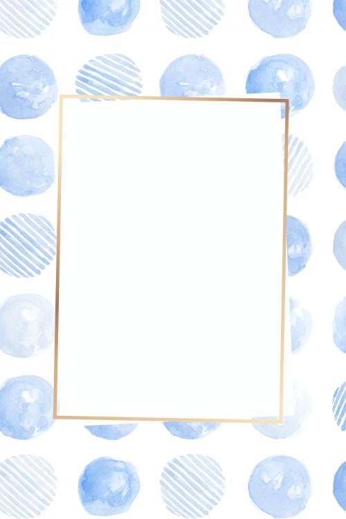 Gold frame with indigo blue circle seamless patterned background vector - 1217584