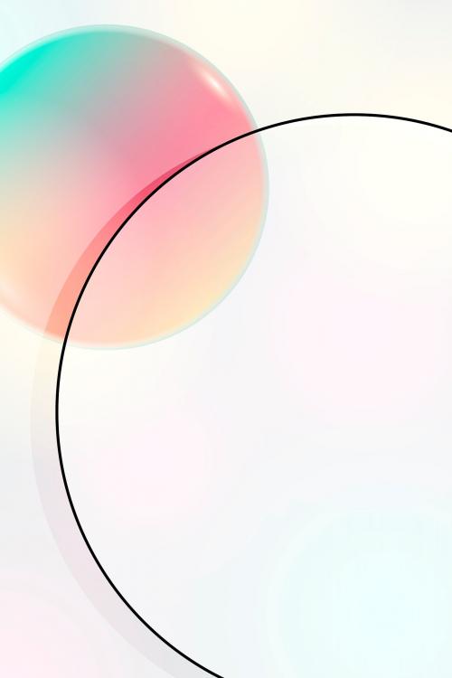 Colorful round geometric frame vector - 1217701