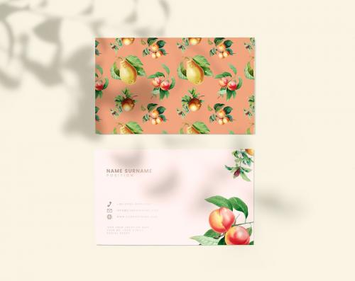 VIntage fruits business card template mockup - 564361
