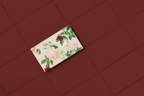 Floral business card template mockup - 564387