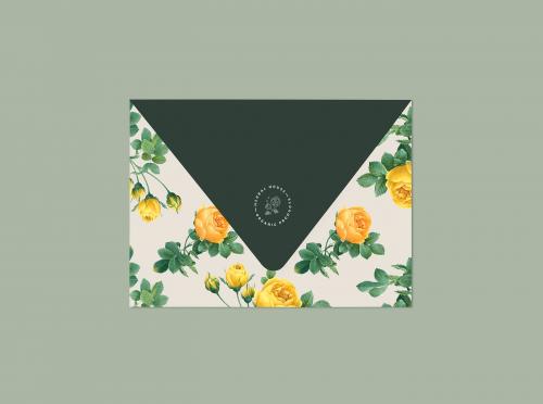 Floral invitation card envelope mockup - 564403