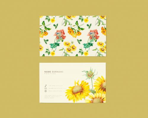 Floral business card template mockup - 564405