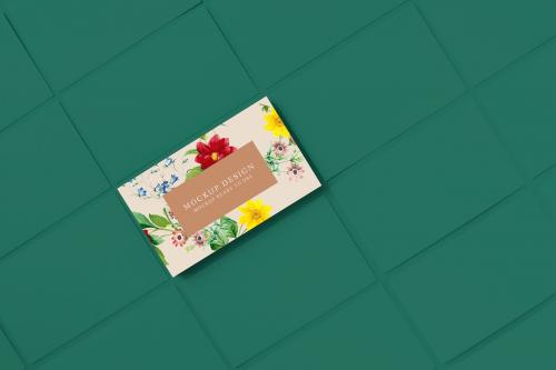 Floral business card template mockup - 564412