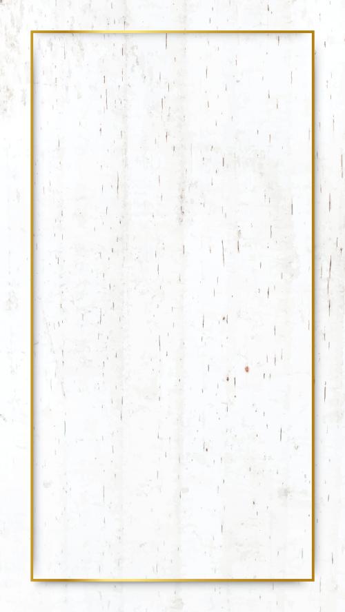 Rectangle gold frame on white marble mobile phone wallpaper vector - 1221791