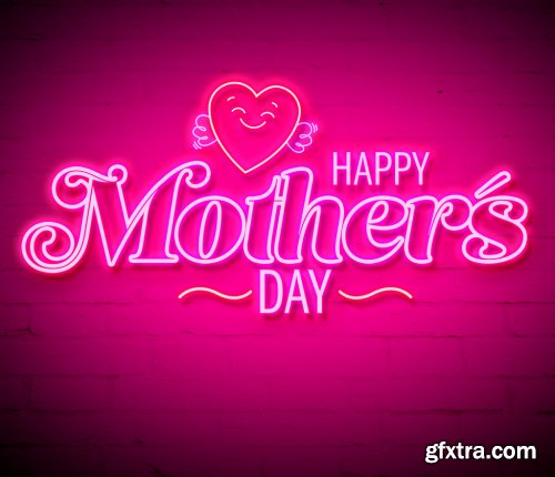 Mother\'s Day Neon Style Text Effect 346920898
