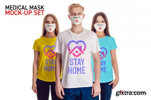 CreativeMarket - Medical Mask Mock-Up Set 4865387
