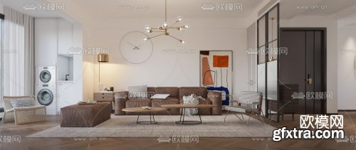 Interior Kitchen - Livingroom Scene 05