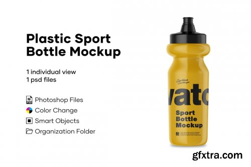 CreativeMarket - Glossy Sport Bottle Mockup 4886272