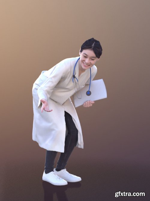 Francine 10369 - Talking Asian Doctor VR / AR / low-poly 3d model