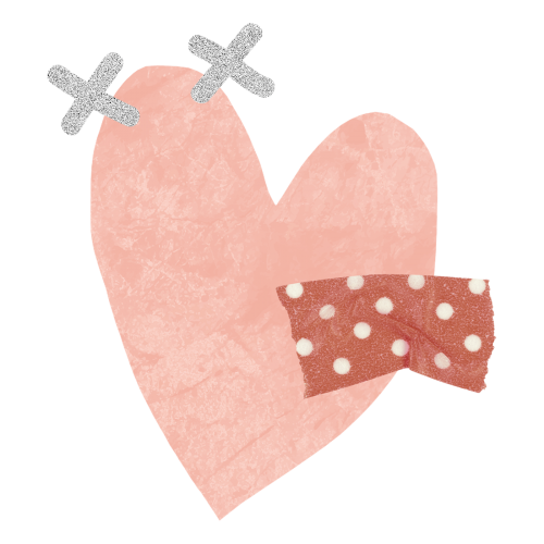 Pink heart with a polka dots tape design element transparent png - 2093706