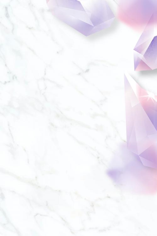 Crystal frame design on marble background vector - 1225771