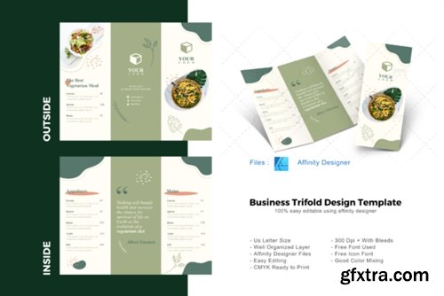 Vegan Trifold Brochure Design Template