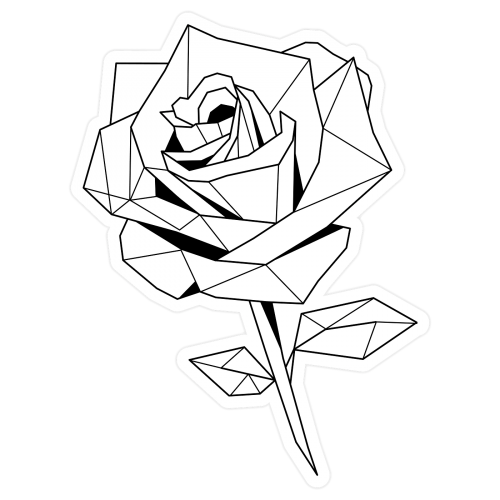 Black and white rose sticker transparent png - 2034624