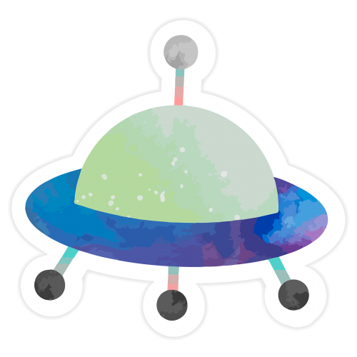 Colorful UFO sticker transparent png - 2034673