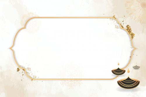 Gold frame on Diwali pattern background vector - 1213589