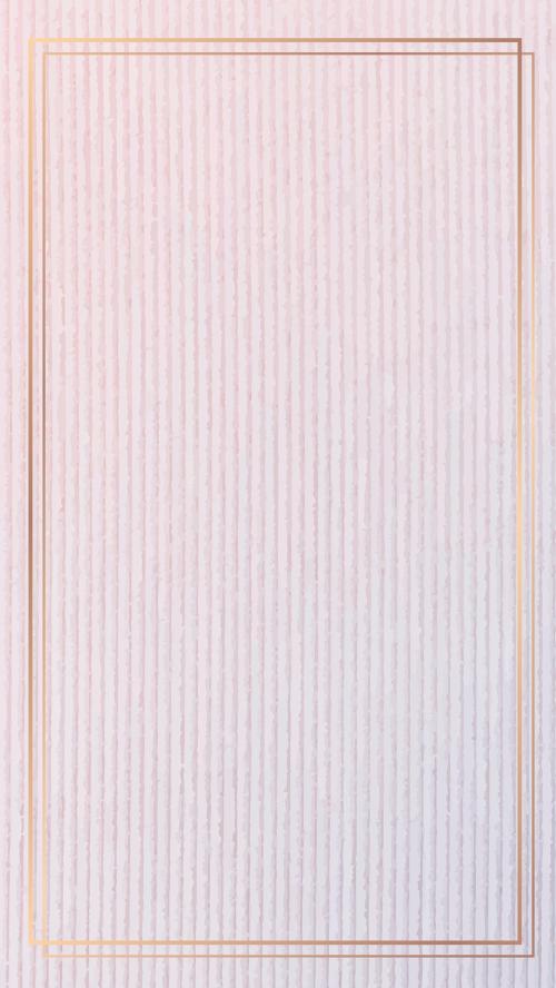 Rectangle gold frame on pink corduroy textured background vector - 1214629
