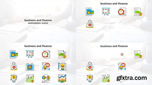 MotionElements Business flat animated icons 14680836