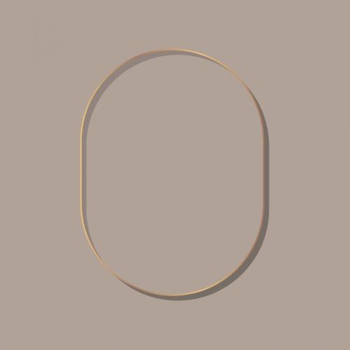 Oval gold frame on a blank background vector - 1215119