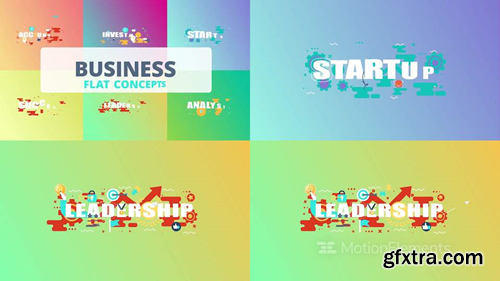 MotionElements Business word flat concept 14680921