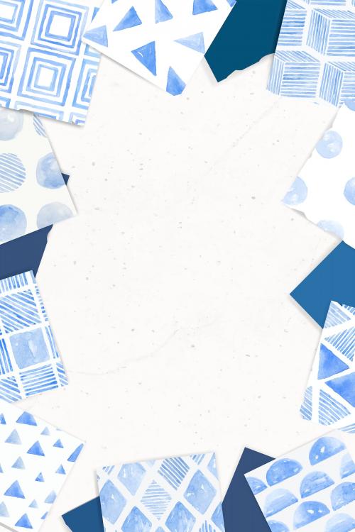 Indigo blue geometric seamless patterned background vector - 1217570