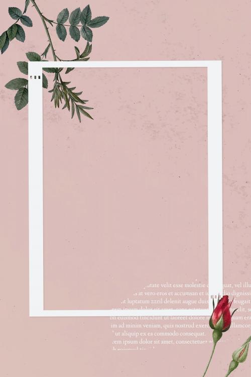 Blank collage photo frame template on pink background vector - 1217676
