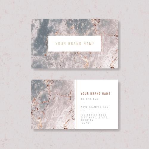 Marble textured business card vector - 1218364