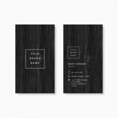 Black wooden business card vector - 1218386