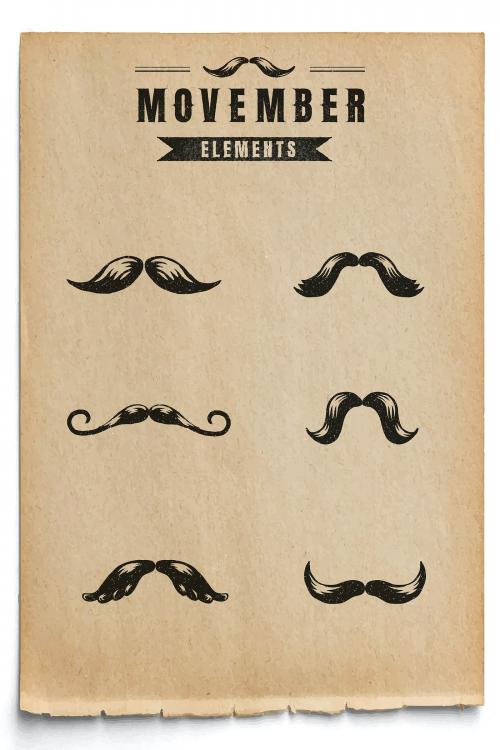 Movember badge design vector set - 1220338