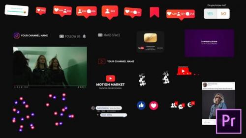 Videohive - Social Medial Elements - for Premiere Pro | Essential Graphics - 26983162