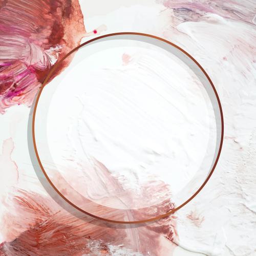 Round copper frame on paint textured background vector - 1221576