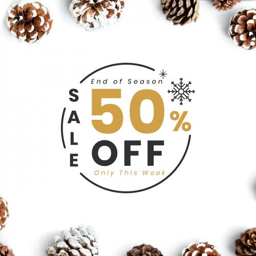 50% Christmas sale sign mockup - 519993