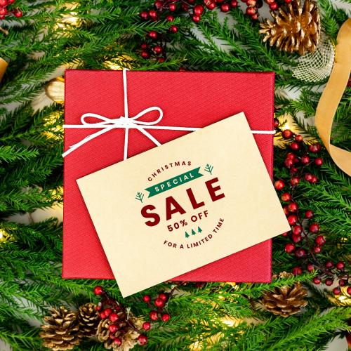 Special 50% Christmas sale sign mockup - 519995