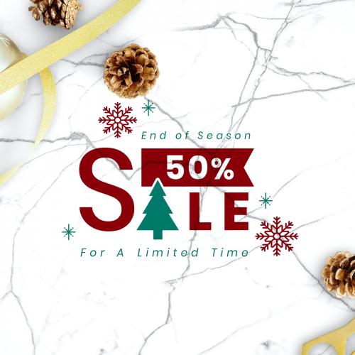 50% Christmas sale sign mockup - 520008