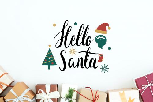 Hello Santa Christmas card mockup - 520017