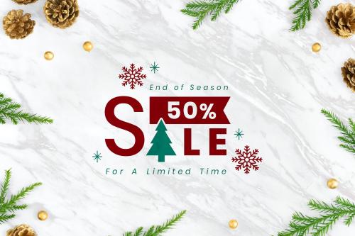 50% Christmas sale sign mockup - 520019