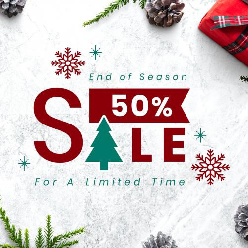 50% Christmas sale sign mockup - 520021
