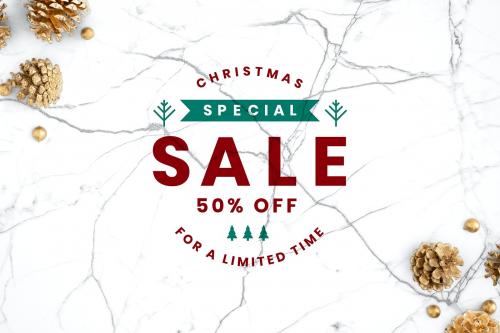 Special 50% Christmas sale sign mockup - 520029