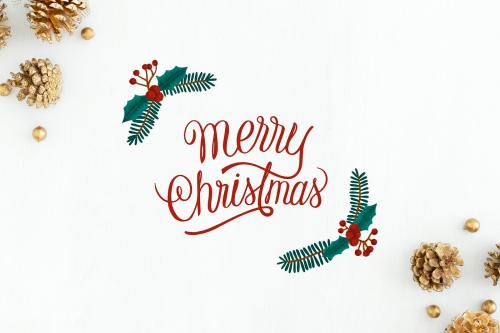Merry Christmas greeting card mockup - 520046