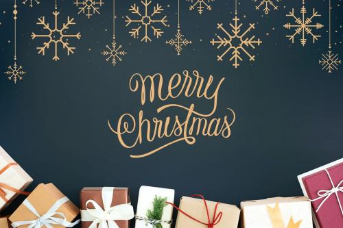 Merry Christmas greeting card mockup - 520048