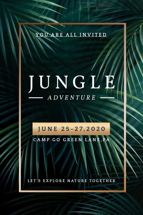 Jungle adventure advertisement poster vector - 1224836